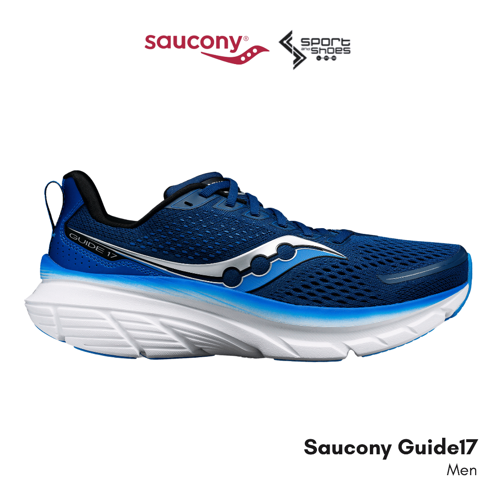 Saucony Guide17 รองเท้าวิ่ง (สำหรับผู้ชาย) หน้าเท้าปกติ [ซื้อแล้วไม่รับเปลี่ยนคืนทุกกรณี]
