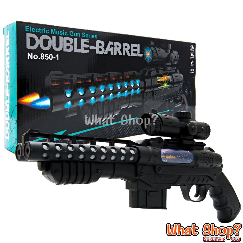 ปืนของเล่น Double-Barrel มีระบบสั่น เสียงและไฟ 95945 [มีบริการ ส่งทันที-Instant Delivery]