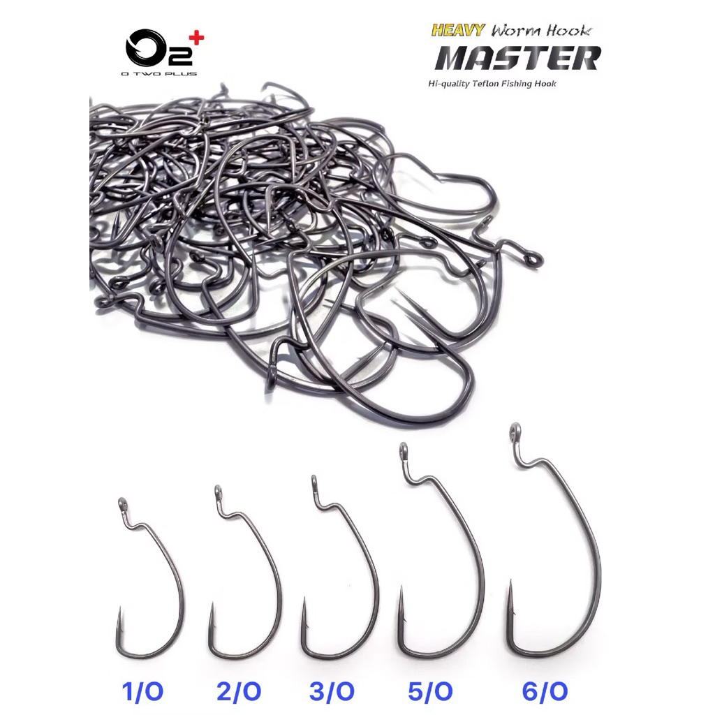 ตัวเบ็ดหนอนยาง O2+ Heavy Master Worm Hook