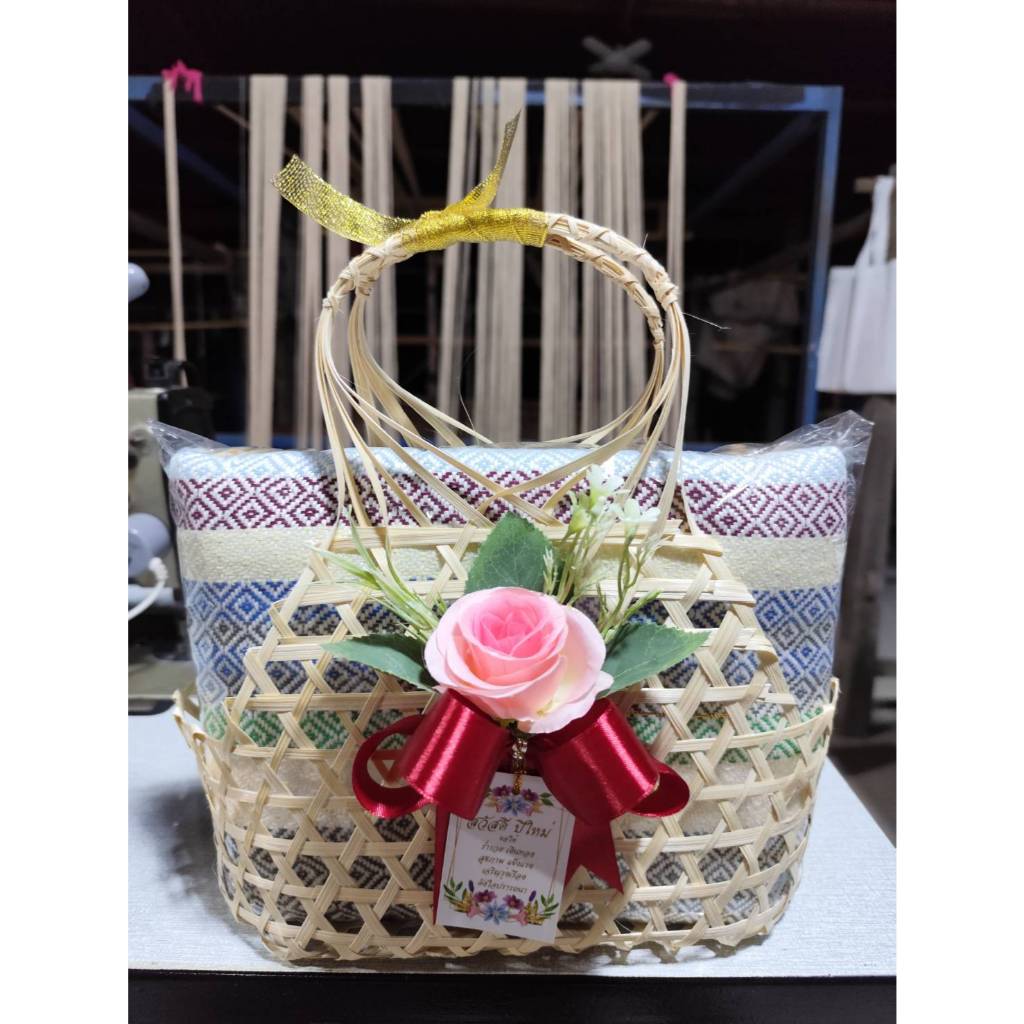 💐ผ้าคลุมไหล่(พร้อมชะลอมของขวัญ)💐ผ้าขนาด50*210 ซม.🌷ของขวัญ🌷งานแต่ง🌷งานเกษียณ - รูปที่ 7