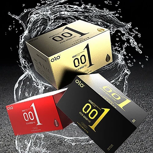 ถุงยางอนามัย ถุงยาง olo (10ชิ้น/1กล่อง) แบบบาง ขนาด 0.01 มิล **ไม่ระบุชื่อสินค้าหน้ากล่อง**
