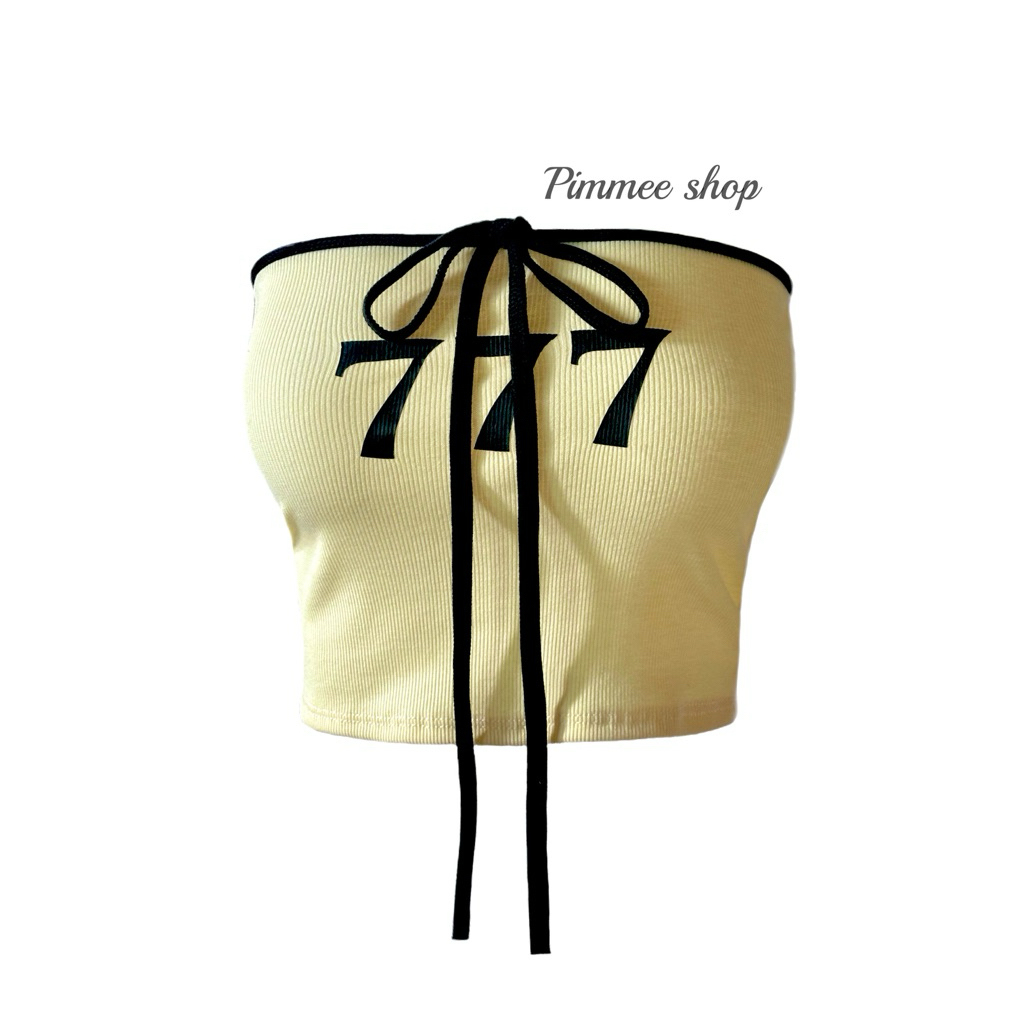 Pimmee shopเสื้อเกาะอกแต่งสาย สกรีนลาย777