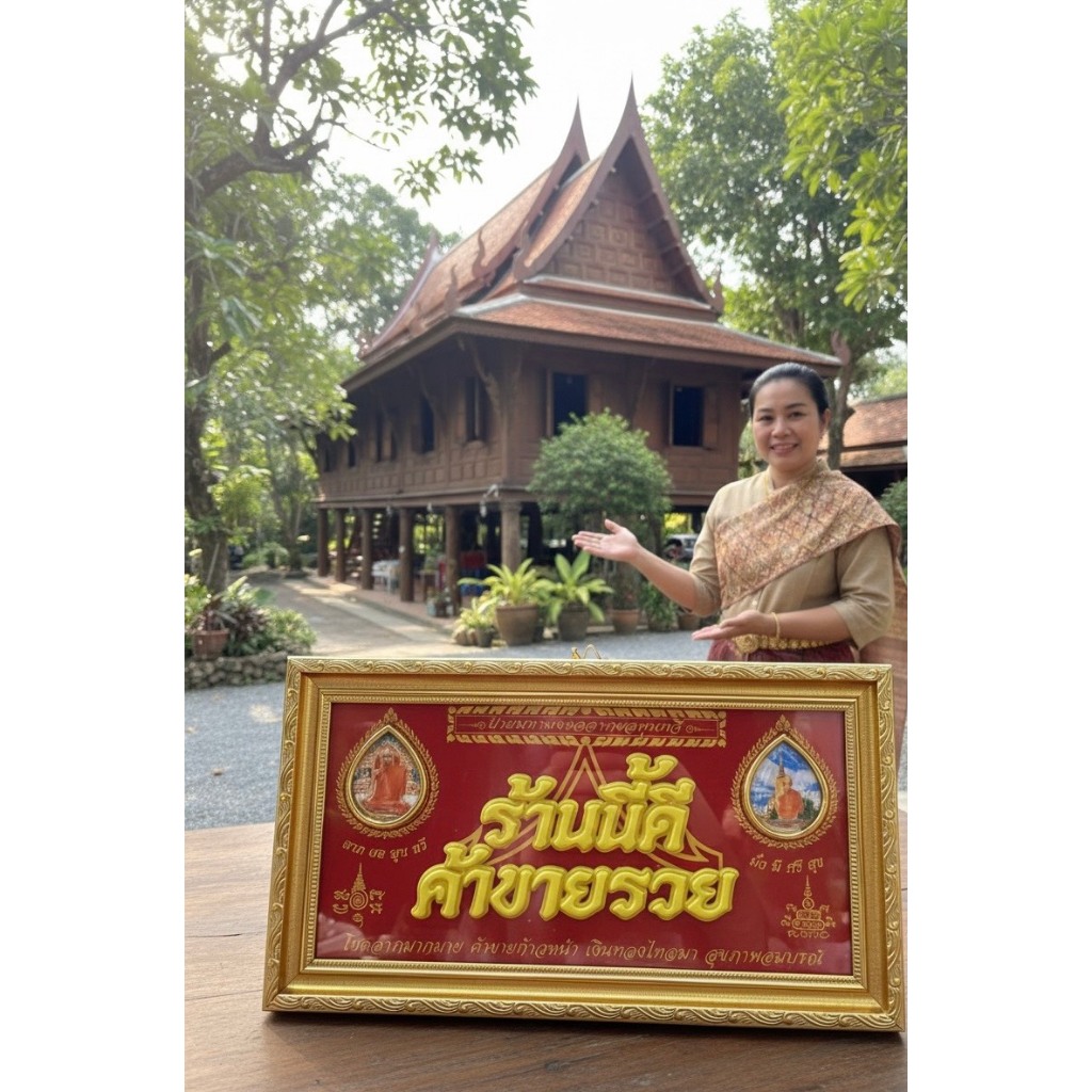 ป้ายแขวน “ บ้านนี้ดีอยู่แล้วรวย ” ร้านนี้ดี ค้าขายร่ำรวย '' ตกแต่งบ้าน ตกแต่งร้านค้า
