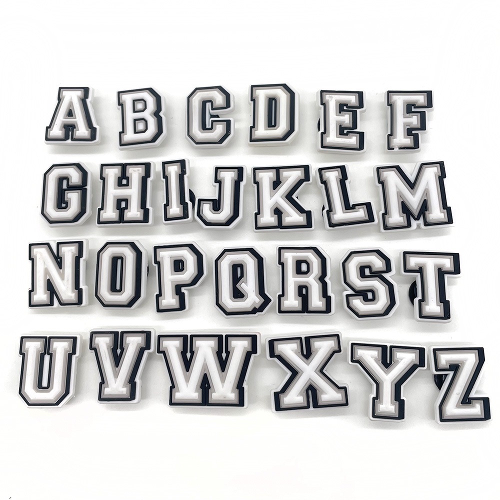 พร้อมส่งในไทย ตัวติดรองเท้า A-Z มี2แบบ เหล็ก ซิลิโคน Charm DIY งานคุณภาพ