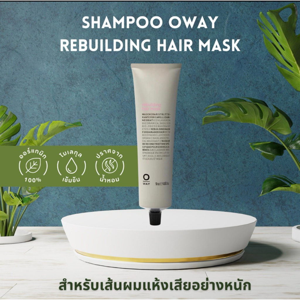 MASK OWAY REBUILDING HAIR MASK ORGANIC BIODINAMIC มาส์กสำหรับบำรุงเพิ่มความชุ่มชื่นและปรับสภาพผมที่แ