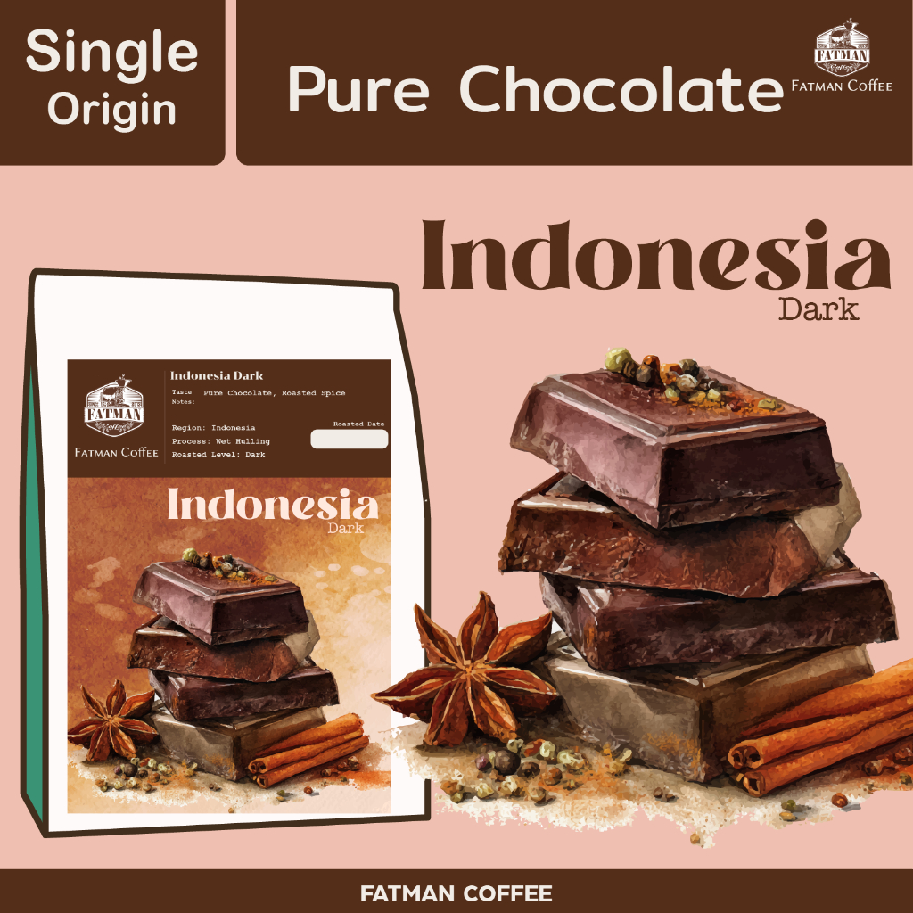 เมล็ดกาแฟคั่วเข้ม Indonesia Dark