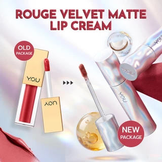 YOU Rouge Velvet Matte Lip Cream (แพ็คเกจใหม่) ลิปแมท เนื้อเวลเวท สีชัด ติดทน 24 ชั่วโมง