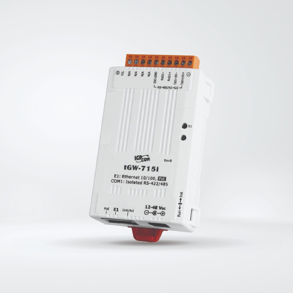 tGW-715i Tiny Modbus TCP to RTU/ASCII Gateway with PoE and 1-port Isolated RS-422/485 | ICP DAS