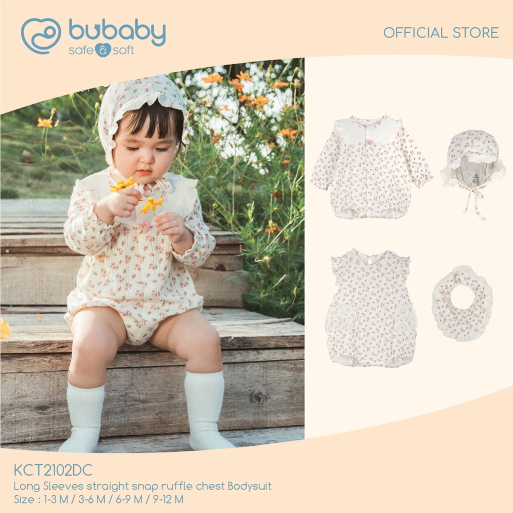 BU Baby เซ็ทชุดลูกสาว พร้อมหมวกและผ้ากันเปื้อนเข้าชุด Siro Jacquard Ruffle / ACT0122VB / ACT194308 /
