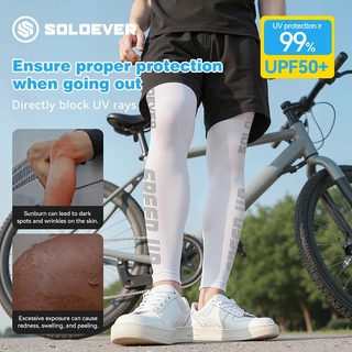 SOLOEVER ปลอกขา, ปลอกหุ้มขาใส่ปั่นจักรยาน UV Ice Silk Leg Sleeve กางเกงขายาวรัดรูป ระบายอากาศ เล่นบาสเก็ตบอล