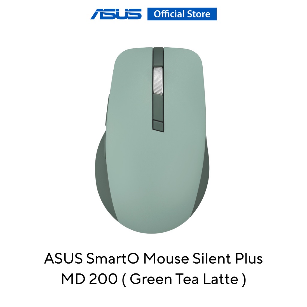 ASUS SmartO Mouse MD200 Silent Plus (Green Tea Latte) เมาส์ไร้สาย 4,200 dpi แม่นยำ เสียงคลิกเงียบ