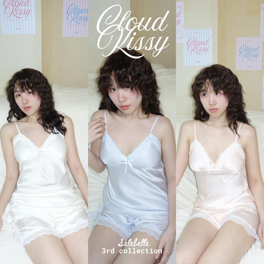 Cloud kissy☁️ ชุดนอนผู้หญิง - Puffy cream, Puffy blue, Puffy pink