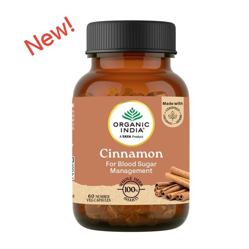 อบเชยซีลอนออร์แกนิค Organic India Ceylon Cinnamon - 60 แคปซูล