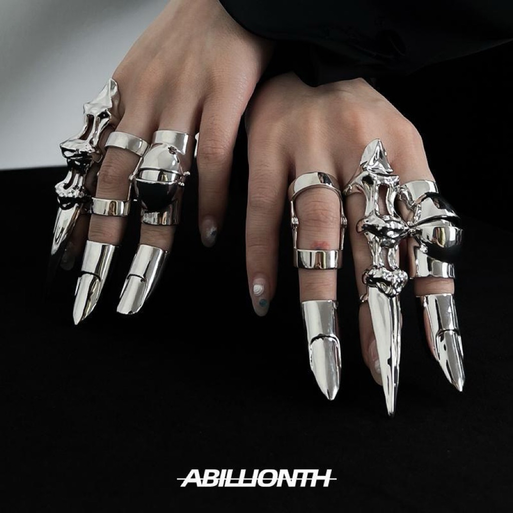 🔥Sale🔥แหวนโลหะสวมนิ้ว ABILLIONTH Pharaoh Metal Nail Cover Ring พร้อมส่ง