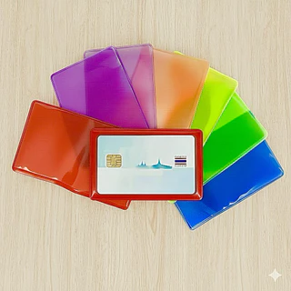 (50 ซอง) ซองใส่บัตรประชาชน สีสวย อย่างดี ซองใส่บัตรสีดำ สีม่วง สีแดง สีขาว สีน้ำตาล สีส้ม สีน้ำเงิน สีกรม สีชมพู สีเขียว