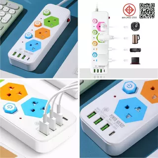 Panasi ปลั๊กไฟUSB 3 ตา ปลั๊กพ่วง ปลั๊กไฟอเนกประสงค์ มีช่องชาร์จ USB รางปลั๊กไฟ ปลั๊กไฟ ปลั๊กพ่วง สาย 5 เมตร NO:PN105