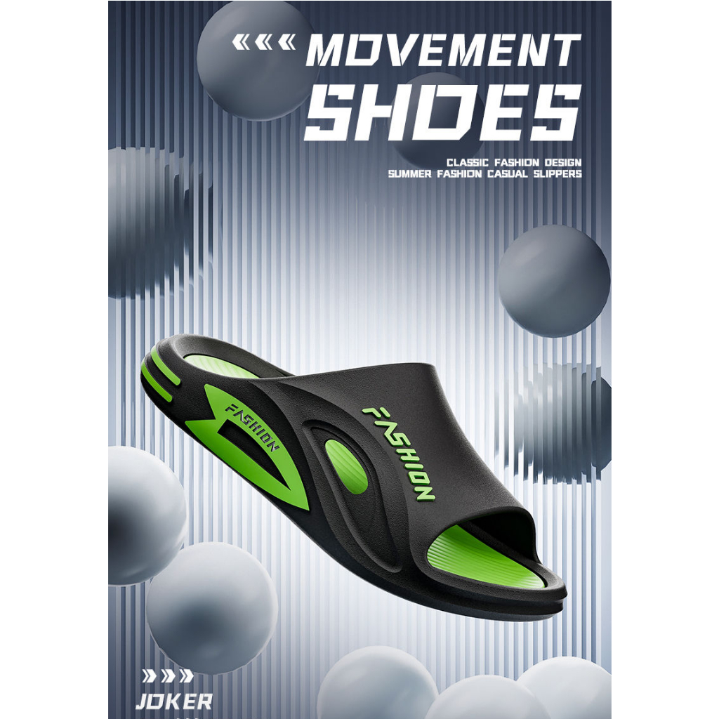 รองเท้าแตะแบบสวม ลายตัวหนังสือ สายสปอร์ต มีหลายสี