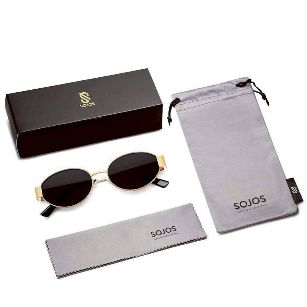 SOJOS Retro Oval Sunglasses SJ1256 แว่นทรงสวย UV400 Protection