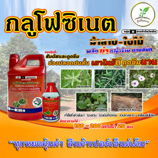 กลูโฟซิเนต-แอมโมเนียม(แกลลอนสีแดง) ตราม้าลายใบไม้ สารกำจัดวั…