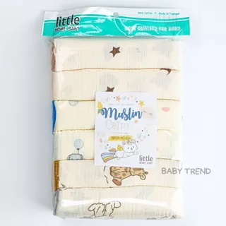 Little Home Baby ผ้าอ้อมพิมพ์ลาย จากฝ้ายมัสลินธรรมชาติ 100% ขนาด 28x28 นิ้ว แพ็ค 6 ผืน