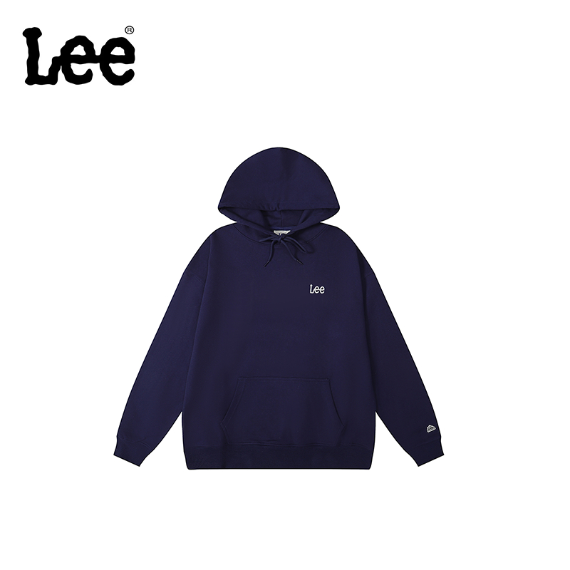 LEE 🇰🇷 เสื้อฮู้ด LEE แบบมีฮู้ด ลายปักโลโก้เล็กๆ ใส่สบาย มิกซ์แอนด์แมตช์ง่าย แบบโอเวอร์ไซส์ ใส่คู่กัน