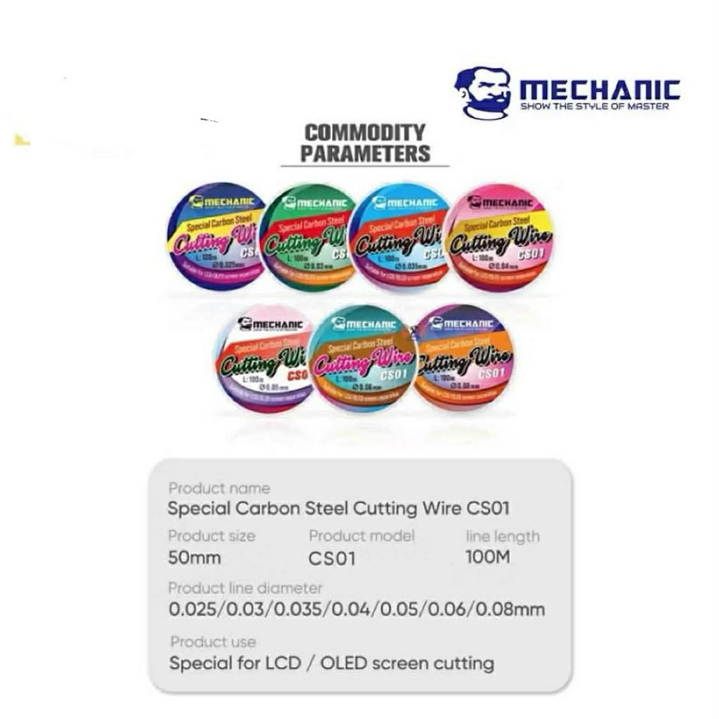 MECHANIC CS01 ลวดดัดหน้าจอสัมผัส  100M – ลวดแยก LCD โทรศัพท์มือถือดั้งเดิม – โปรปัง