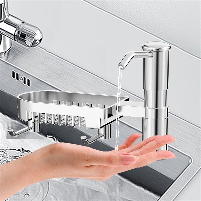 ตู้ทำสบู่กดเครื่องจ่ายสบู่อ่างล้างจานพร้อมหลอดขยาย, เคาน์เตอร์ประหยัดพื้นที่หมุนได้พร้อมถาดเบ็ดการกดปล่อยของเหลว - รูปที่ 5