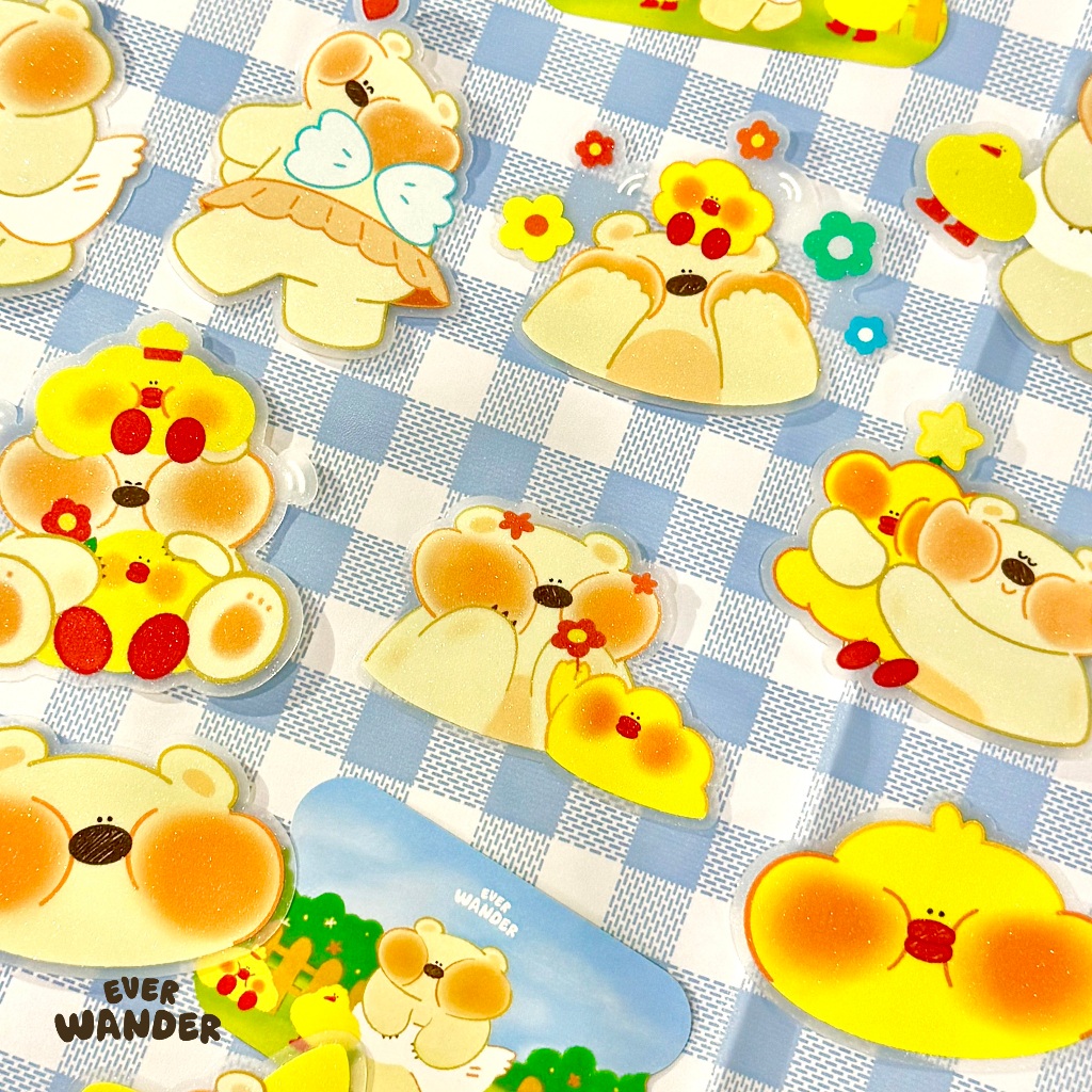 EVERWANDER DICUT STICKER SET เซ็ตสติกเกอร์ไดคัทตัวใหญ่ 4 ตัว