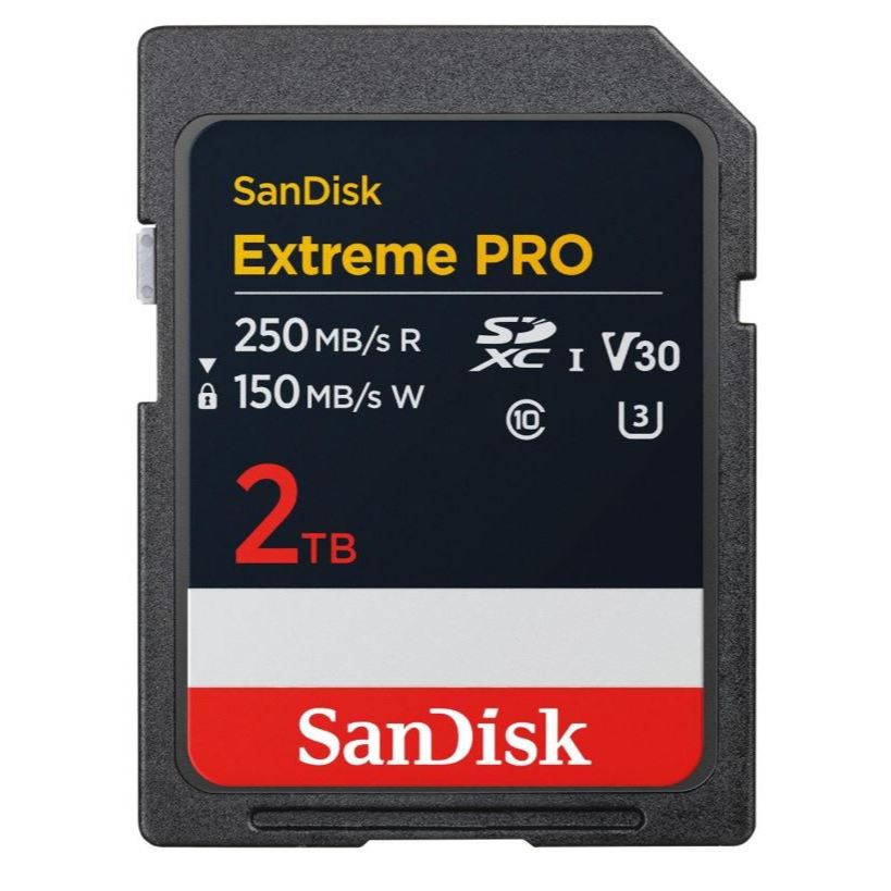 SanDisk 2TB,Extreme Pro SD,250/150MB/s RW,C10,UHS-I,U Model : SDSDXXD-2T00-GN4IN