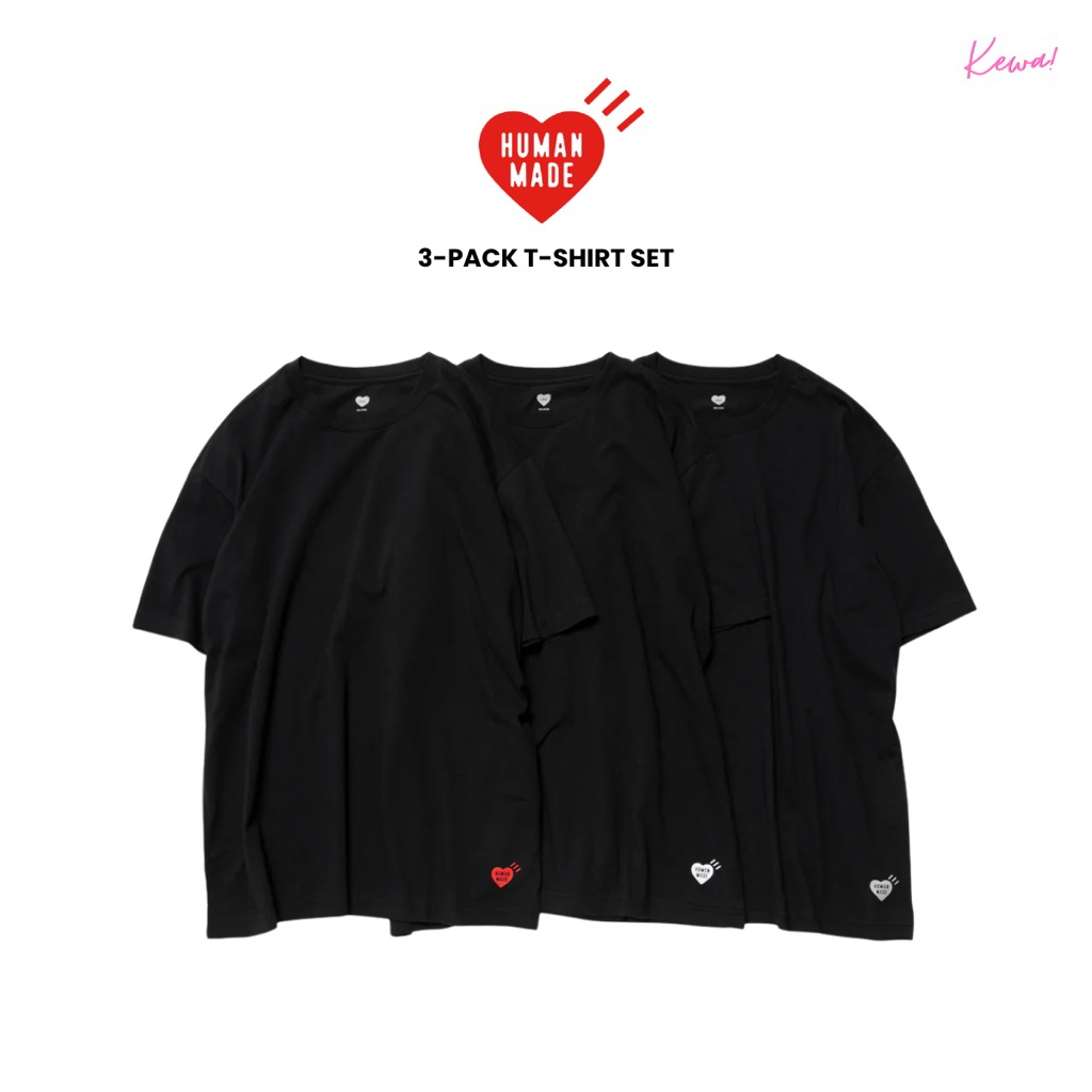 (พร้อมส่ง) เสื้อยืด Human Made 3-Pack T-Shirt / Pocket