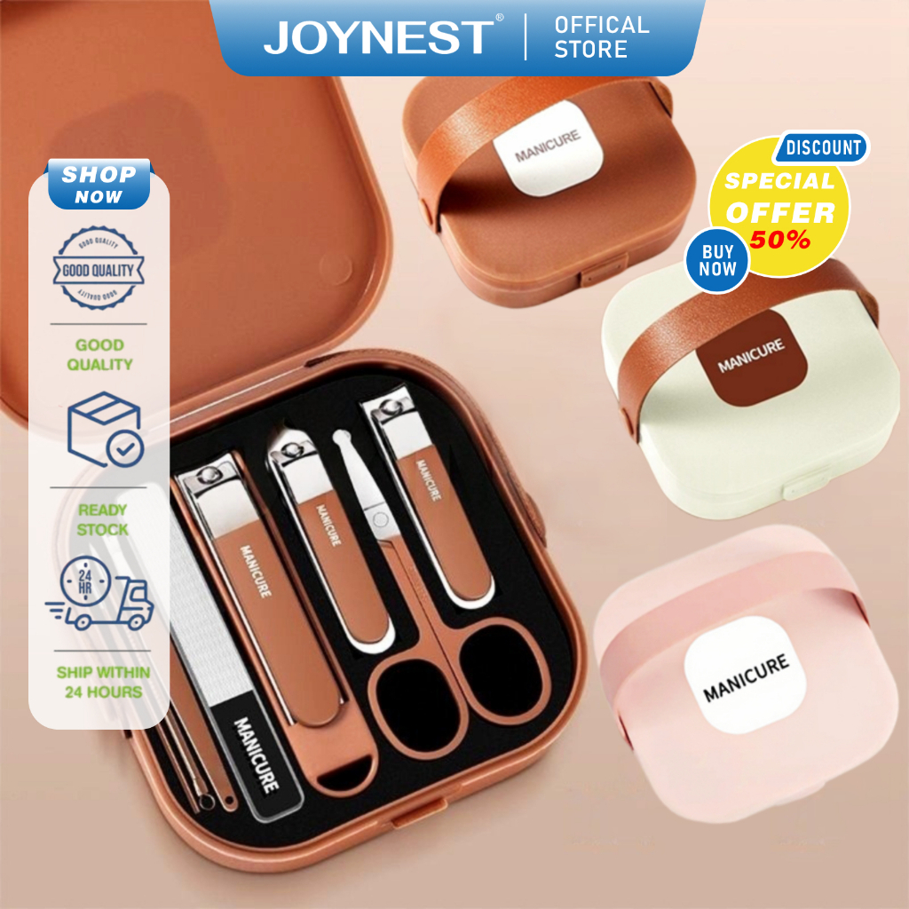 JOYNEST ชุดดูแลเล็บ 8PCS ชุดตัดเล็บ ตะไบเล็บ สแตนเลสมีดตัดเล็บ ทนทาน การให้ของขวัญ ชุดทําเล็บ