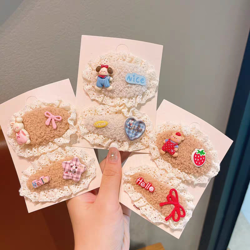 LUCKYROSE กิ๊บติดผม ชุดกิ๊บหนีบผม 2 ชิ้น ลายการ์ตูนลูกไม้น่ารัก สำหรับหน้าม้าผู้หญิง - รูปที่ 2