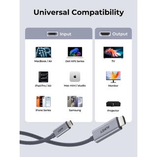 AUKEY สายHDMI USB-C to HDMI 4K 60Hz Cable 2m CB-DCH201