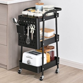 ชั้นวางของ รถเข็นเหล็ก ชั้นวางของมีล้อ พร้อมล้อเลื่อน+ที่จับ…