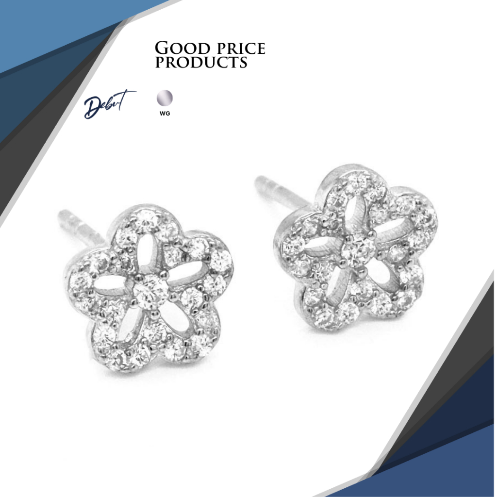 ต่างหูเงินแท้ 925 Debutgem Collection Fantacy ประดับเพชร CZ 001