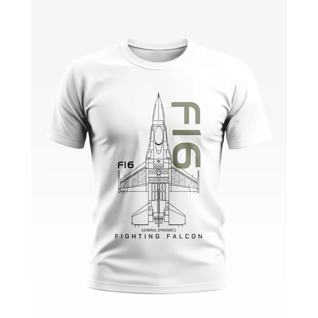 ✈️เครื่องบินรบ F-16 Fighting Falcon และ JAS 39 Gripenา เสื้อยืดคอกลม ผ้าCotton S~5XL