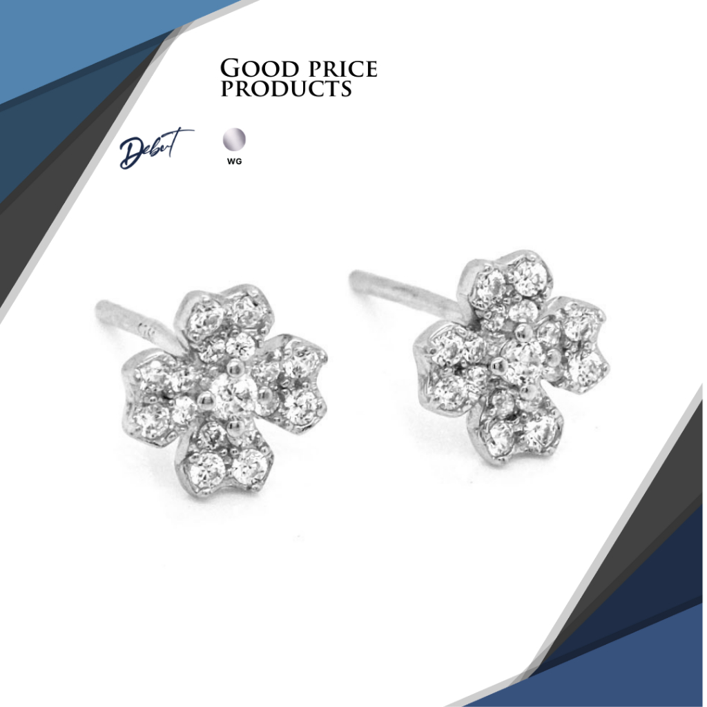 ต่างหูเงินแท้ 925 Debutgem Collection Fantacy ประดับเพชร CZ 011