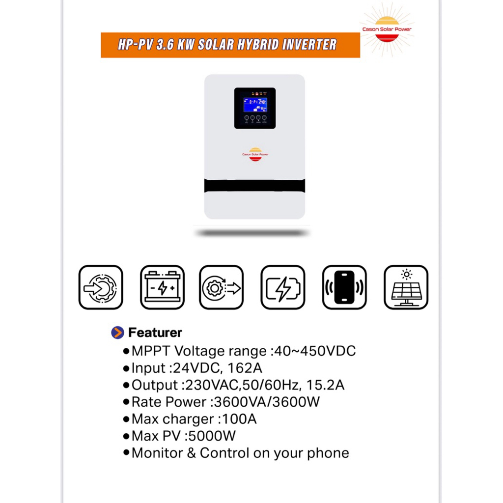 HP-PV 3kW 24V OFF-GRID HYBRID INVERTER 3500w 24v