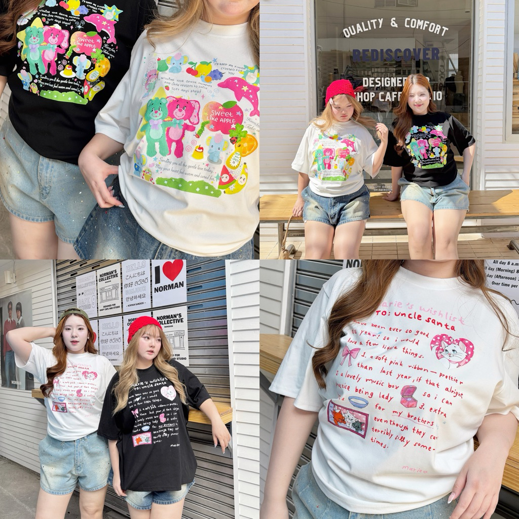 Crayon artist oversize t-shirt 🩷🖍️”เสื้อโอเวอร์ไซส์สาวอวบลายวาดเองของที่ร้านน่ารักไม่ไหวไม่เหมือนใคร”