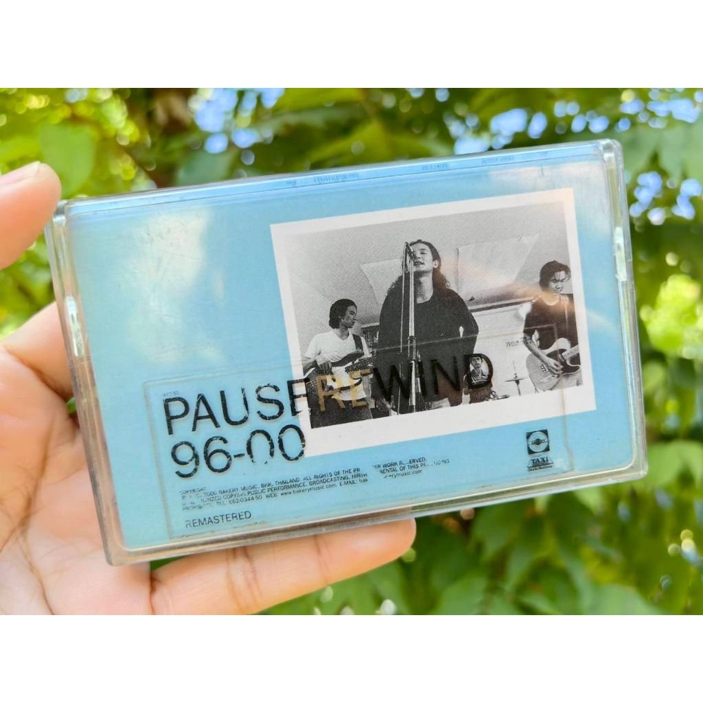 เทปเพลง วงพอส/PAUSE อัลบั้มรีไวนด์ REWIND รวมเพลงฮิตจาก 3 อัลบั้มหลัก ตั้งแต่ปี 1996 ถึงปี 2000