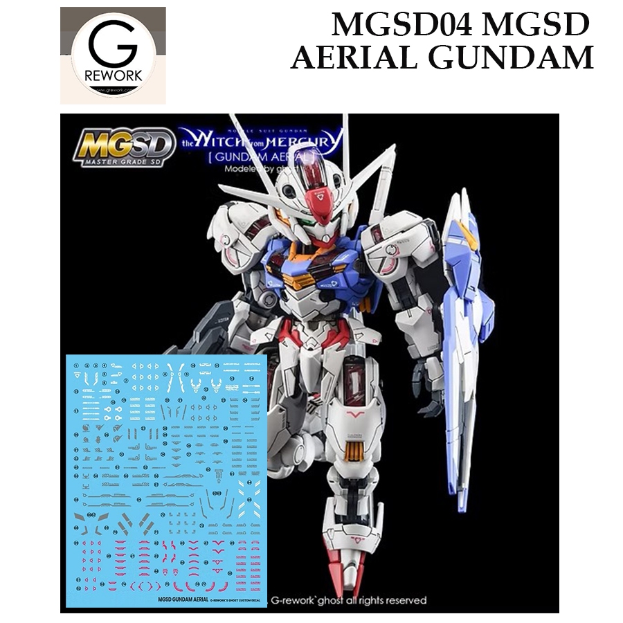 ดีคอลน้ำ [G Rework] MGSD04 MGSD AERIAL GUNDAM WATER SLIDE DECAL MGSD 04