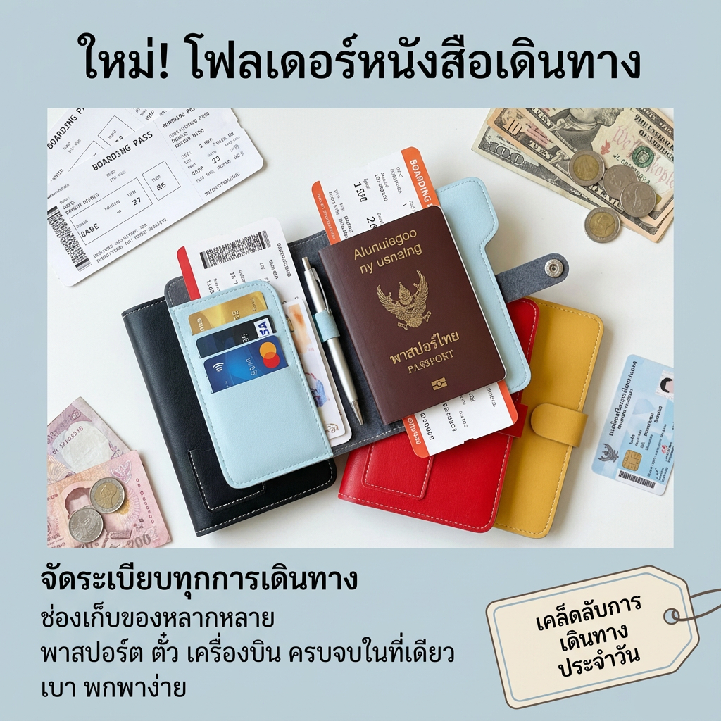 MIPH ที่ใส่หนังสือเดินทาง ซองหนังหนังสือเดินทาง มีให้เลือกสามสีสีแดงสีน้ําเงินสีจับคู่สีชมพูสีเขียวจับคู่สีสีดําสีขาว