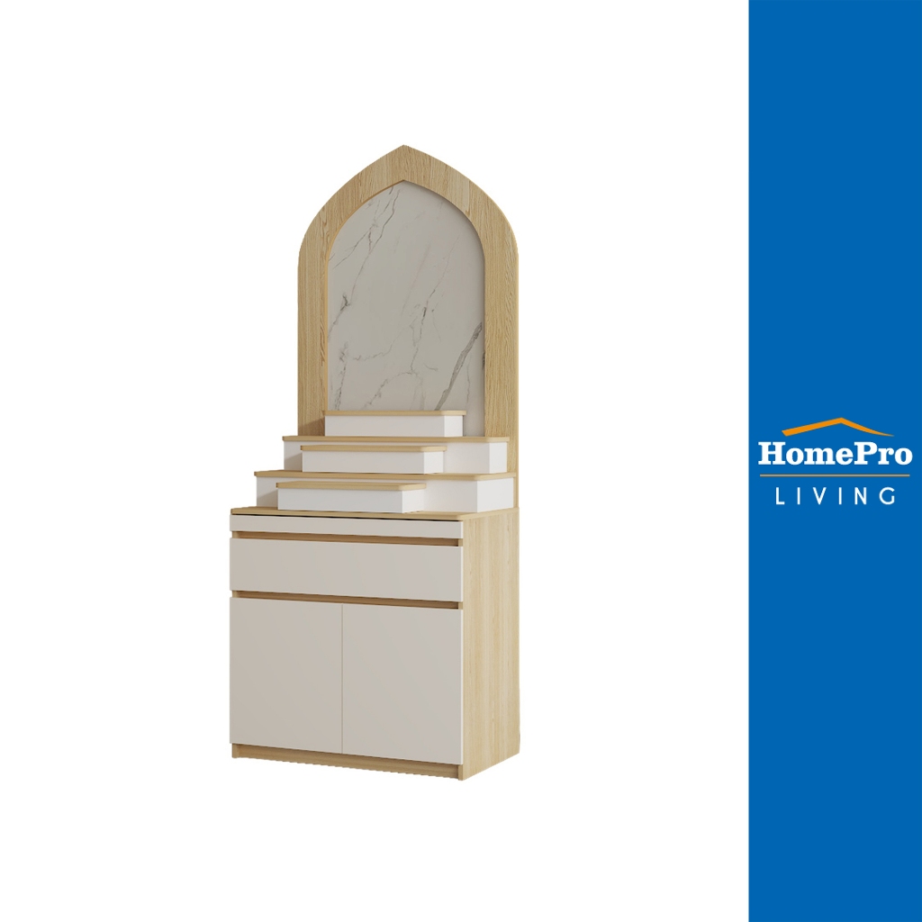 FURDINI ตู้พระ AURA 80 ซม. สี NATURAL OAK/ขาว จัดส่งโดย HomePro