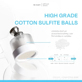 Cotton + Sulfite Balls ไส้กรองฝ้ายเกรดพิเศษผสานนวัตกรรมแคลเชียมซัลไฟต์บอล (ใช้สำหรับ Face Wash Faucet Filter) .broot