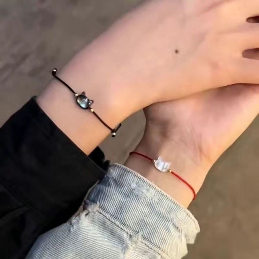 L278 สร้อยข้อมือจี้แมวน่ารัก มี 2 สีให้เลือก พร้อมส่งในไทย
