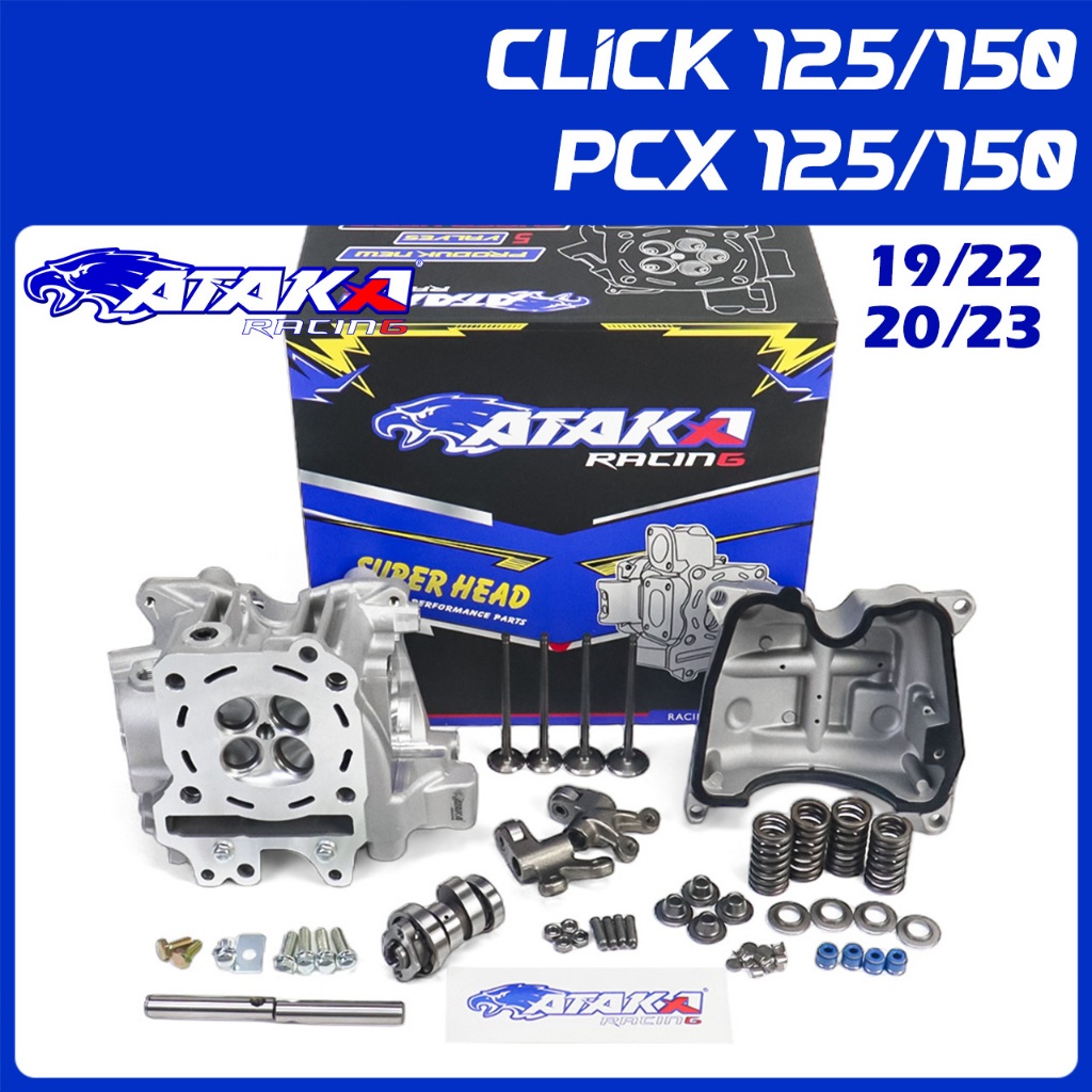 ATAKA RACING หัวสูบ CNC 4 วาล์ว คลิก 125/150 PCX 150 ADV 150 19/22MM 20/23MM Super Head