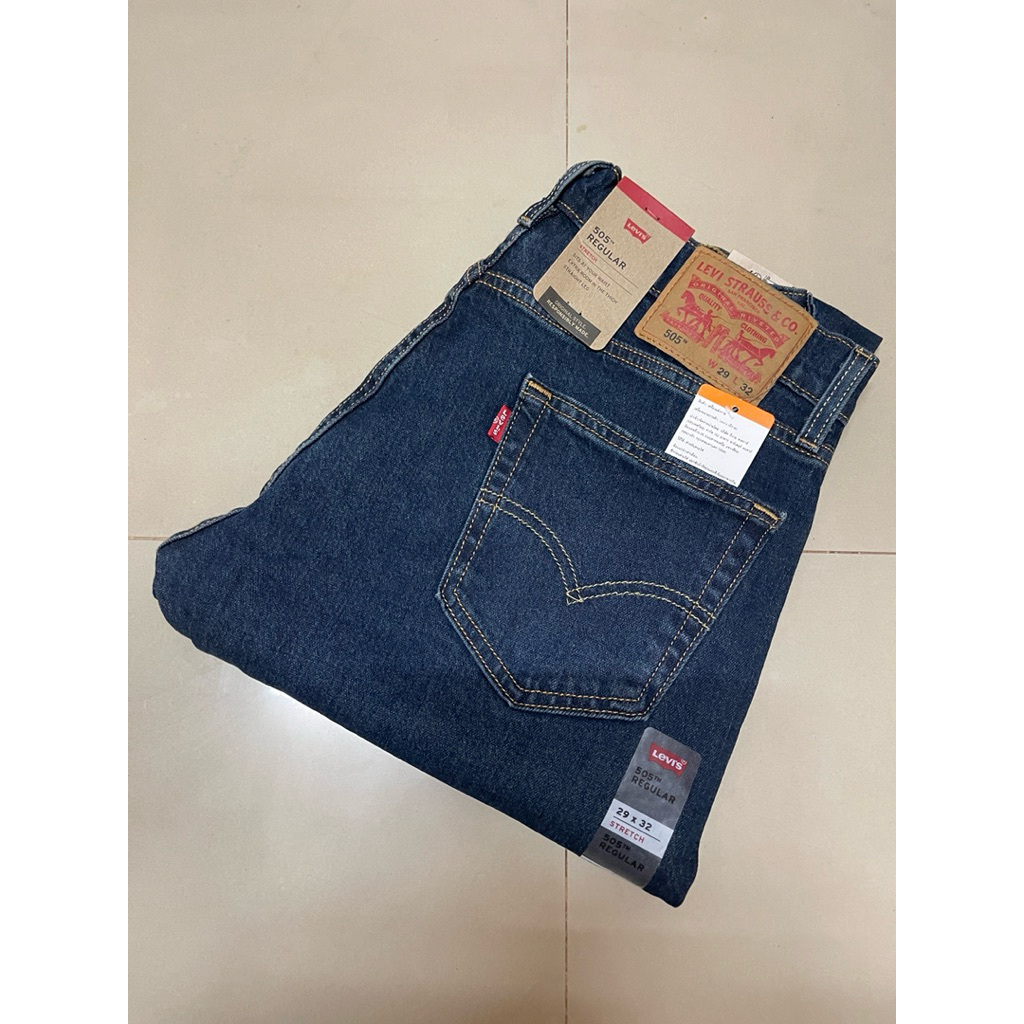 กางเกงยีนส์ผู้ชาย 505 เอวต่ำ ทรงตรง ยีนส์ยืด สียีนส์5 ราคาป้าย 2,290 บาท ใหม่ ของแท้