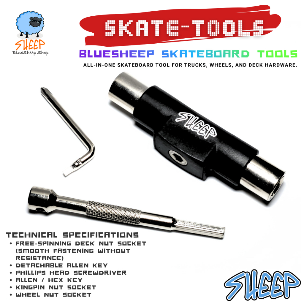 BLUESHEEP / SHEEP SKATEBOARD TOOL Compact Skate Tool Detachable Design for Easy Carry