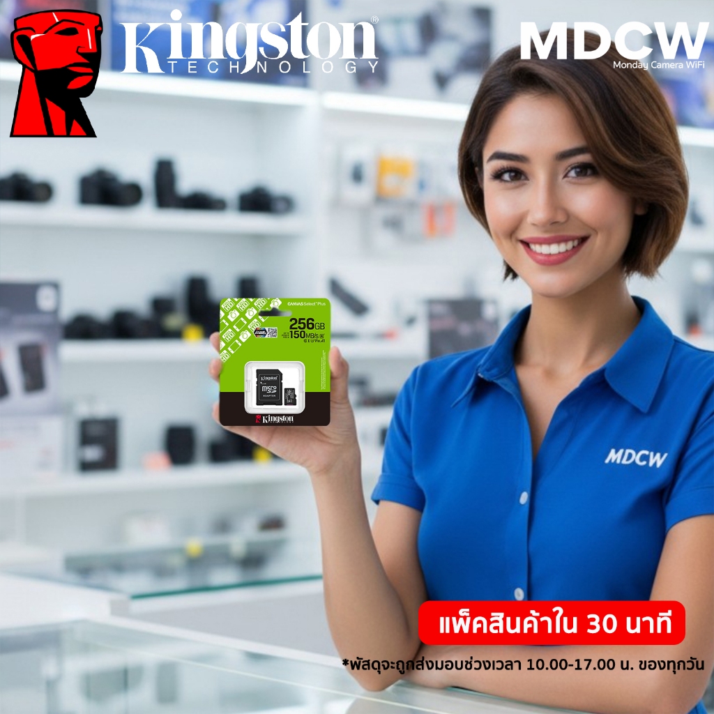 Kingston แท้ เมมโมรี่การ์ด 32-128 GB MicroSD Card Canvas Select Plus