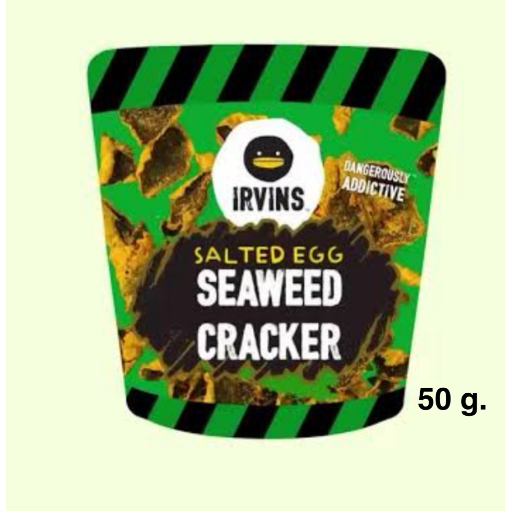 Irvins Salted Egg Seaweed Cracker 50g. หนังปลาทอดกรอบสาหร่าย